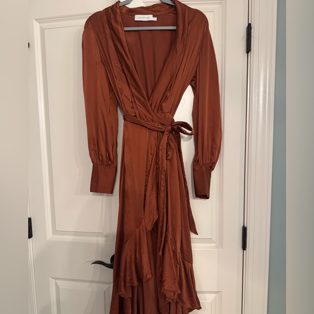 Zimmerman copper silk wrap dress size 1 (Zimmerman 2-4)